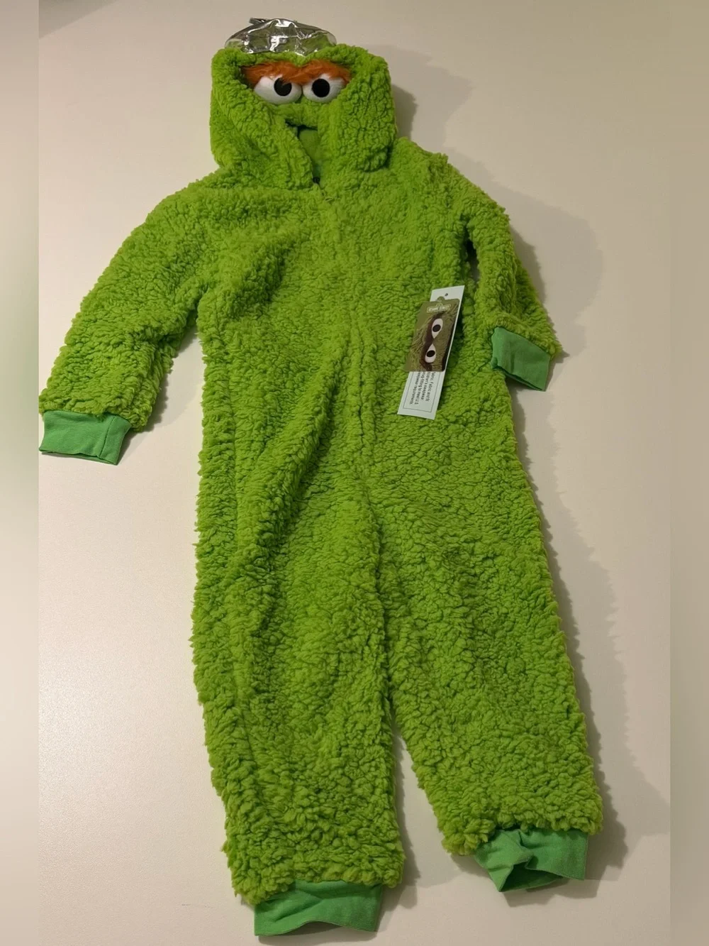 Sesame Street Toddler Oscar the Grouch Sherpa Halloween Costume Pajamas 4T